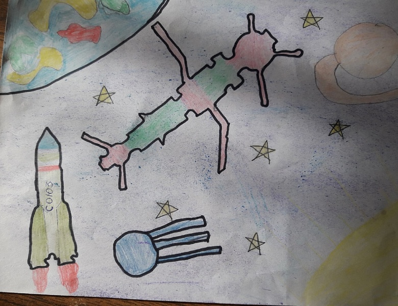 Маленькие пациенты областной детской больницы подготовили творческие работы ко Дню космонавтики