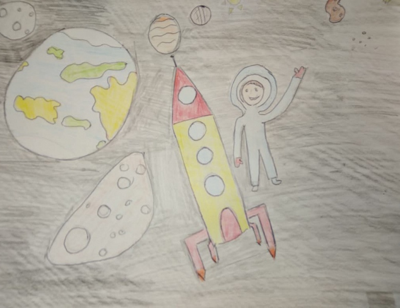 Маленькие пациенты областной детской больницы подготовили творческие работы ко Дню космонавтики